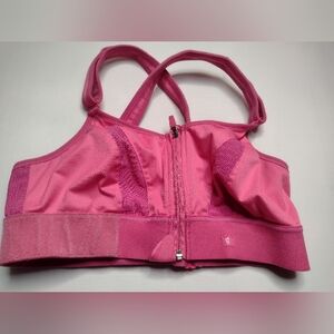 Shefit Sports Bra Pink Zip Front Adjustable High Impact Wireless Active B10
